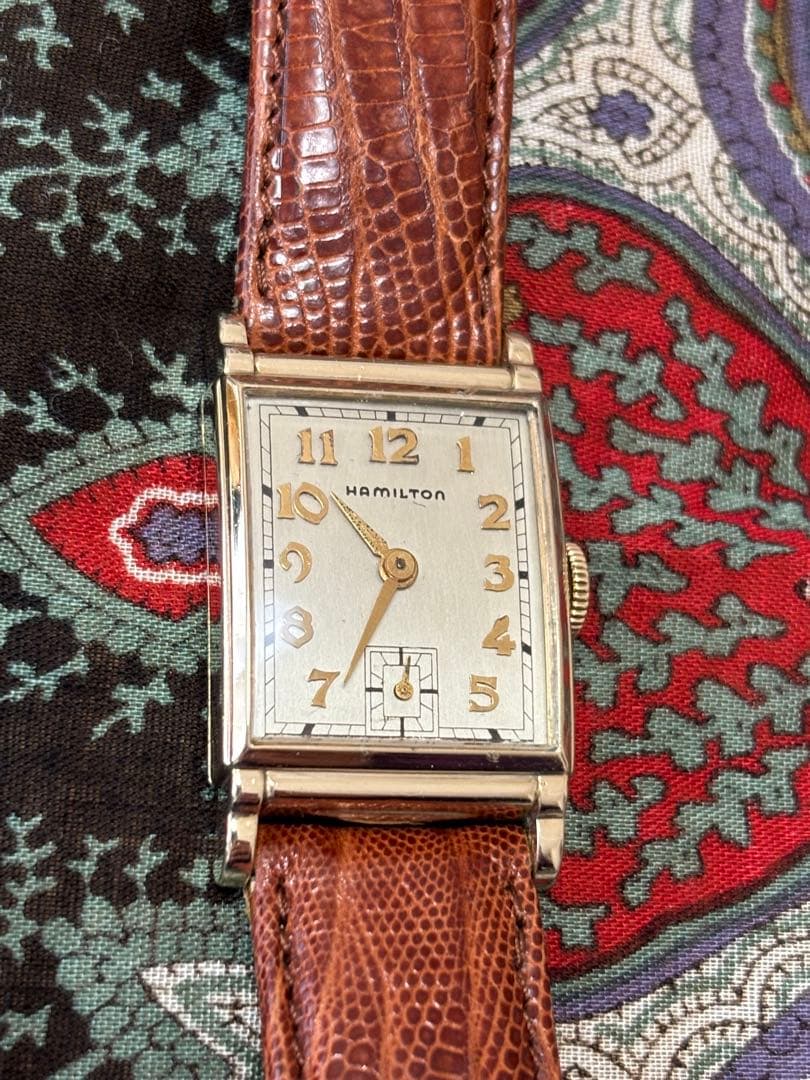 レ*チ様 激安早物勝ハミルトン　希少EATON 手巻植字インデックス18金無垢素