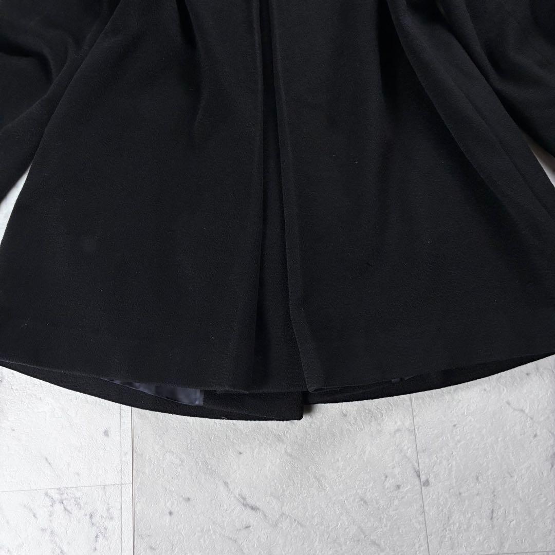 美品 大きいサイズ 44 23区 ロロピアーナ Aライン ロングコート ブラック