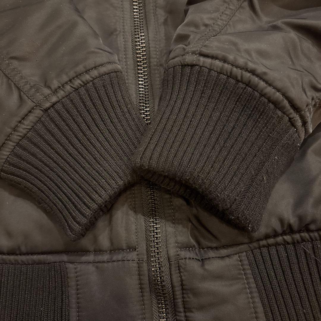 ALPHA アルファ フーデッドリブジャケット フライト MA-1 N-2B 黒