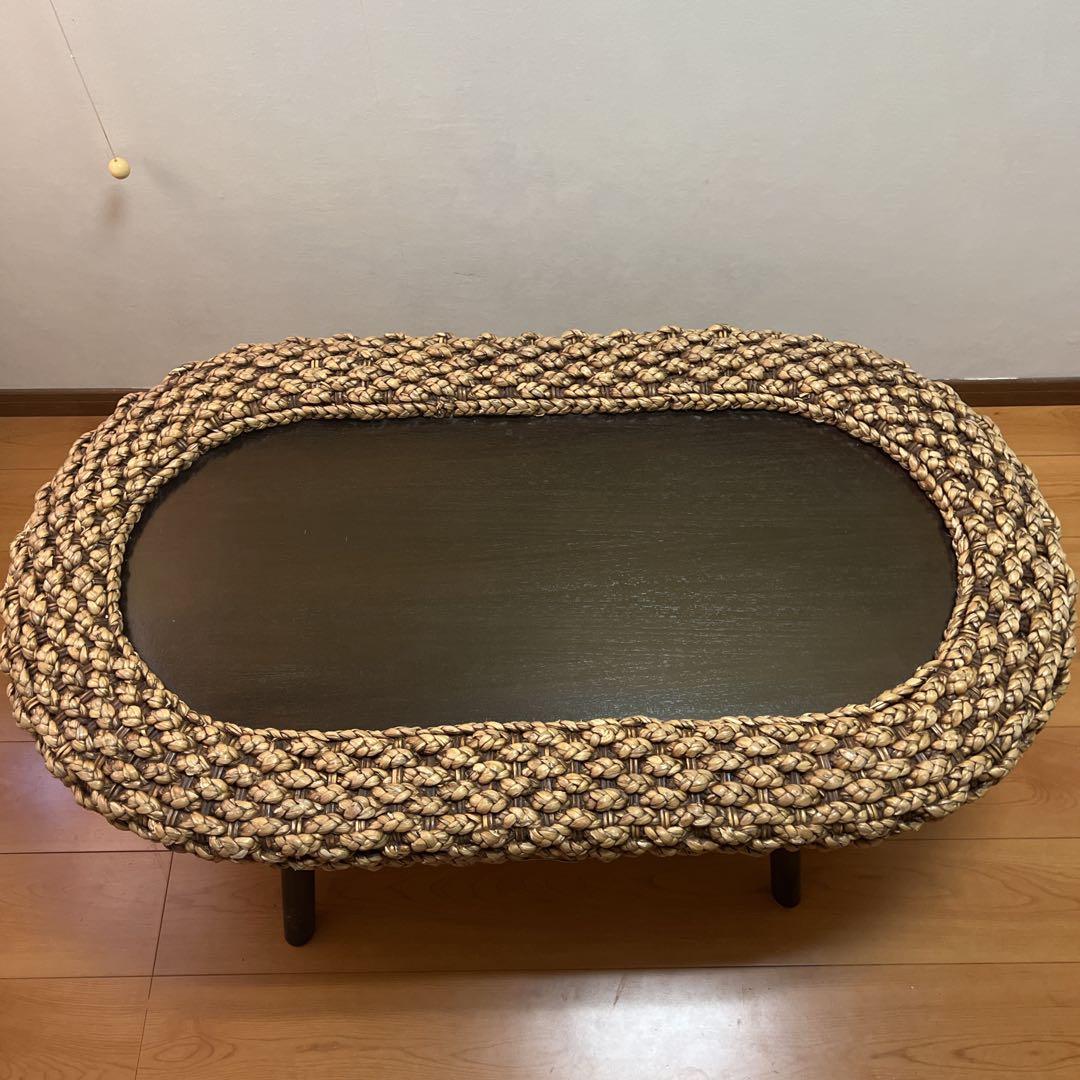 カリッジマーケット ラタン ウォーターヒヤシンス ローテーブル アジアン セブ