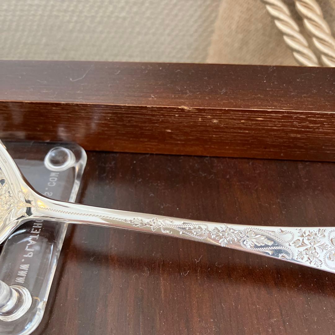 英国アンティーク　純銀　サービングスプーン
