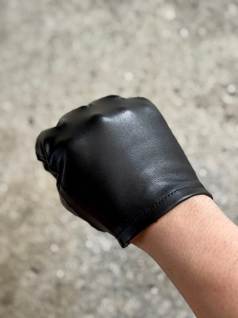 希少 Tough Gloves 革手袋 レザーグローブ 警察官 黒 レザー手袋