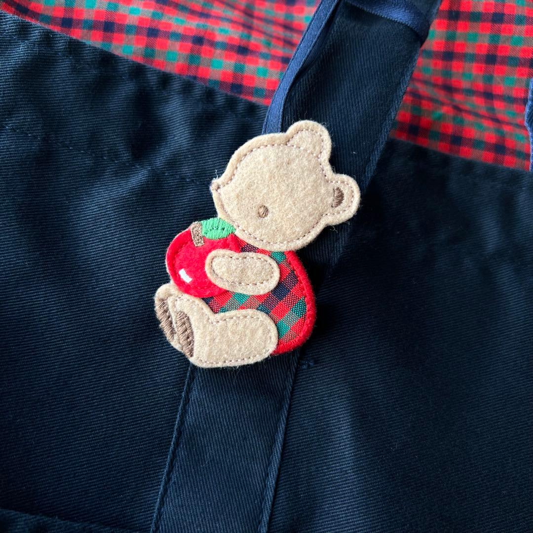 【familiar】ファミリア　マザーズバッグ　ネイビー　赤チェック