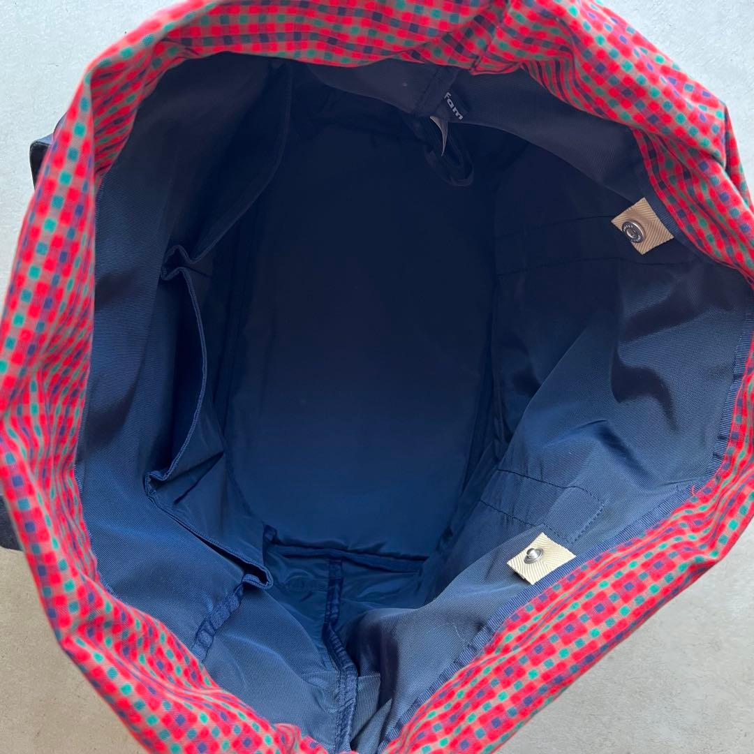 【familiar】ファミリア　マザーズバッグ　ネイビー　赤チェック