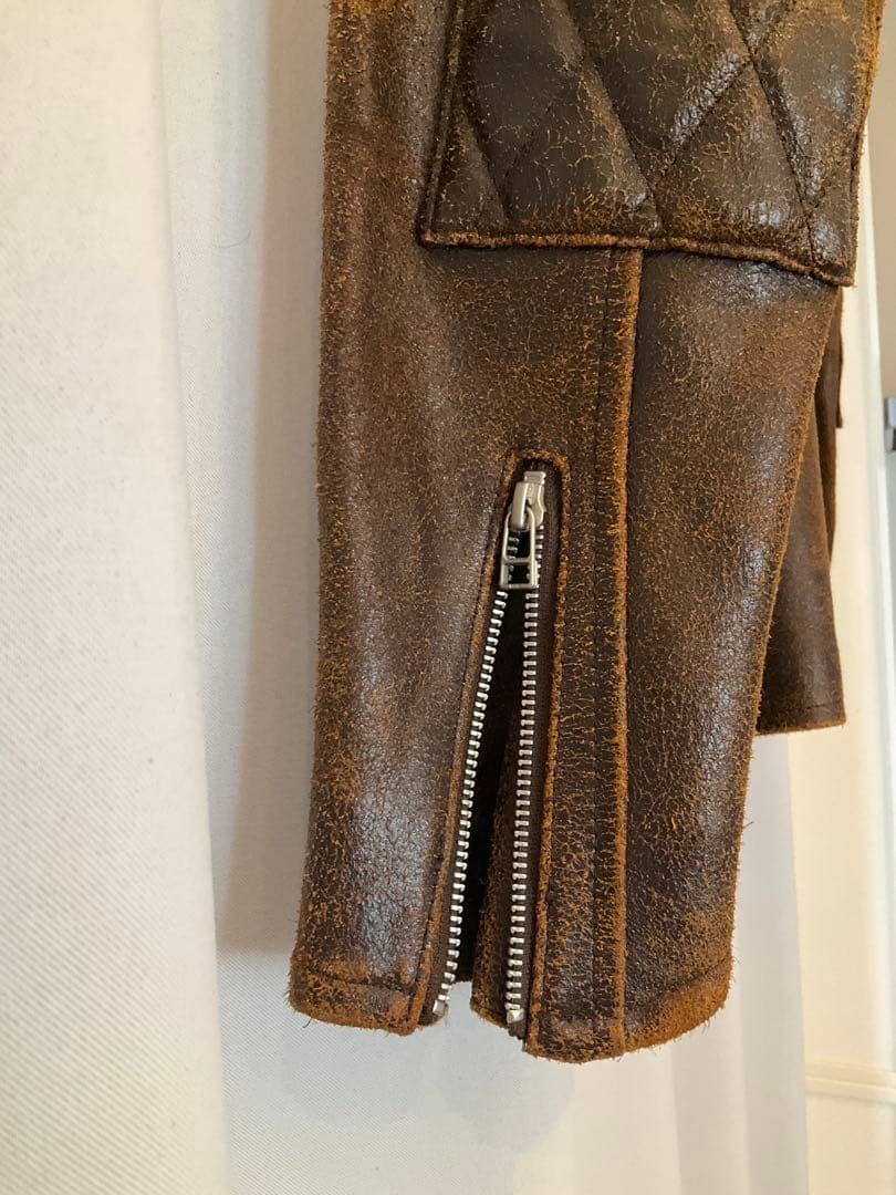 ※ nomiy※ブラウンレザージャケット　ビンテージ加工　M65