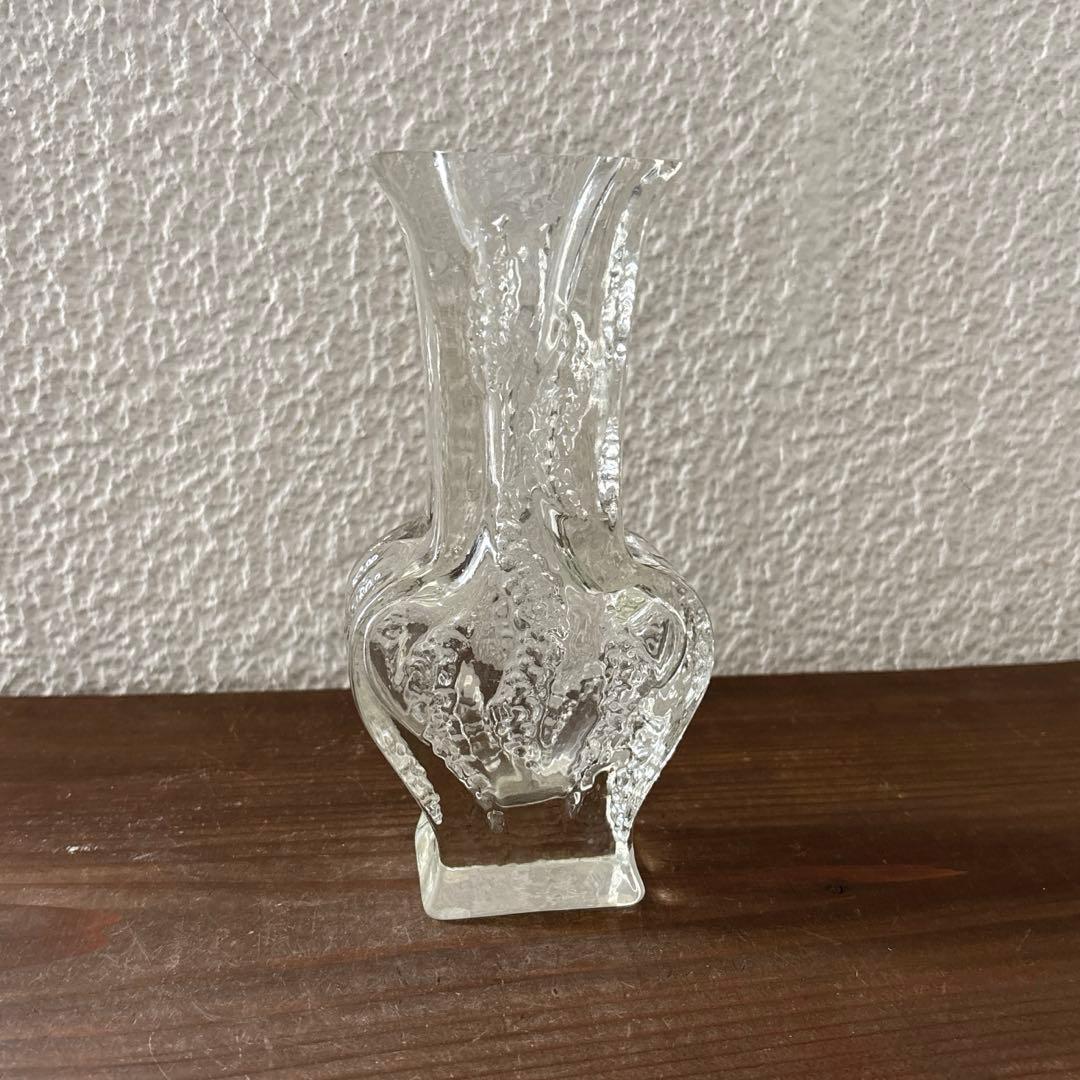 ヴィンテージ ガラス花器 イングリッド クリスタルフラワーベース 花瓶 西ドイツ