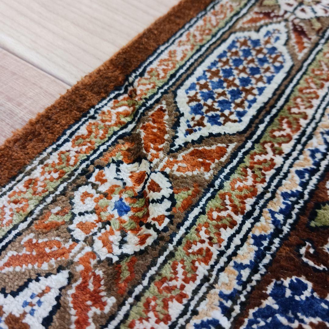 Y3327 ペルシャ絨毯 クム ババイ工房 シルク100% 手織100万ノット