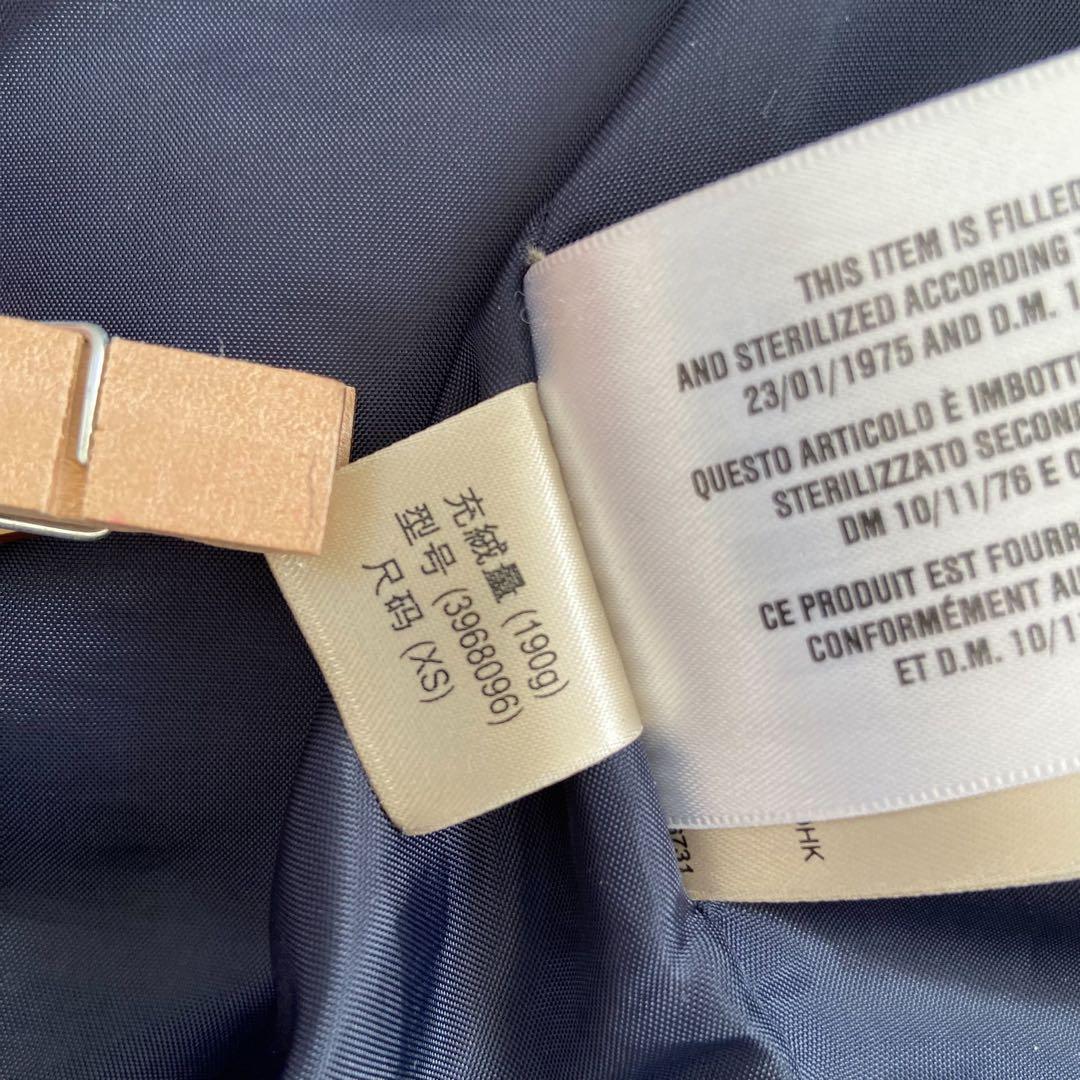 かわいいウサギBurberry ロングダウンコート　濃紺　メガチェック　M