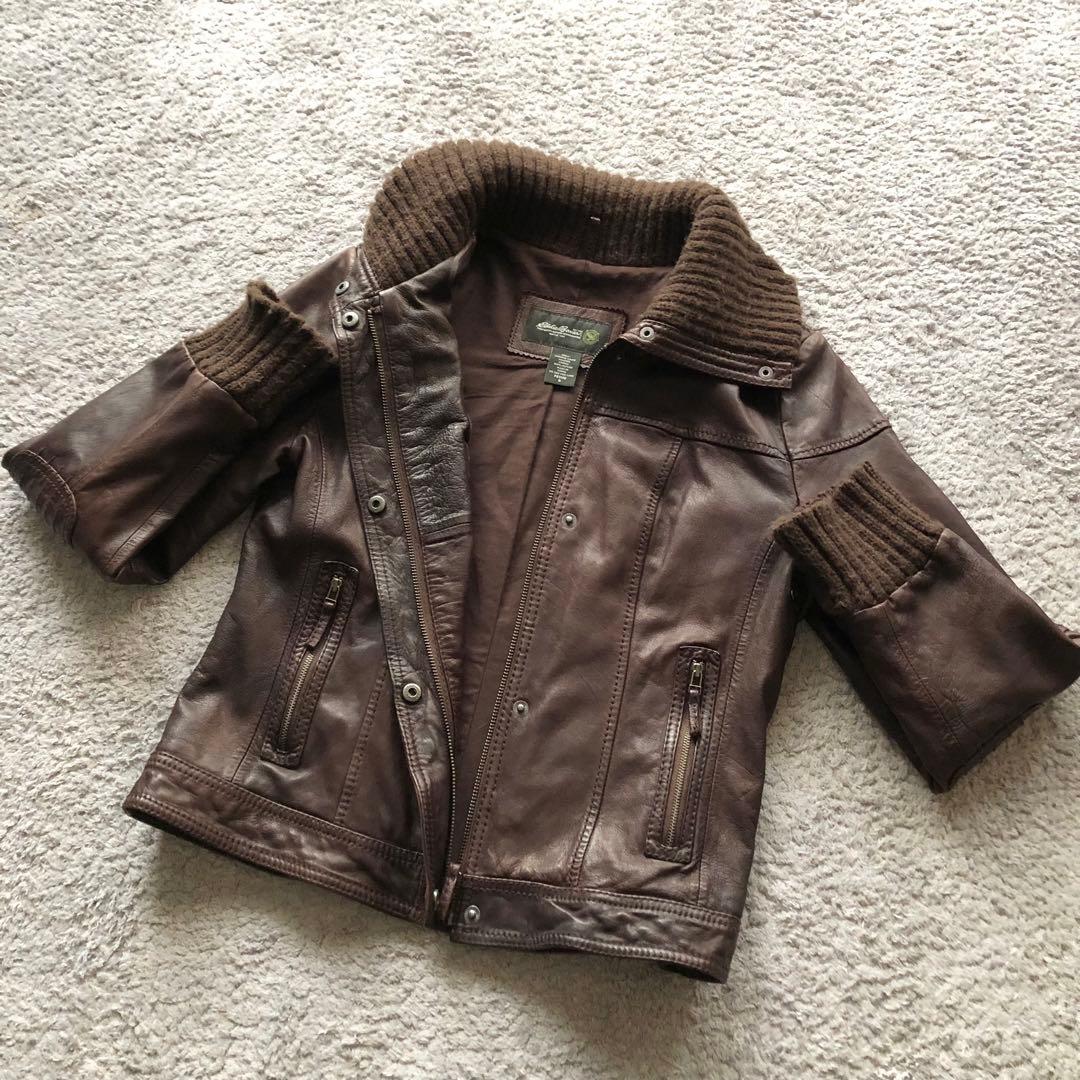 ☆超希少/羊革！【Eddie Bauer】エディーバウアー　ラムレザージャケット