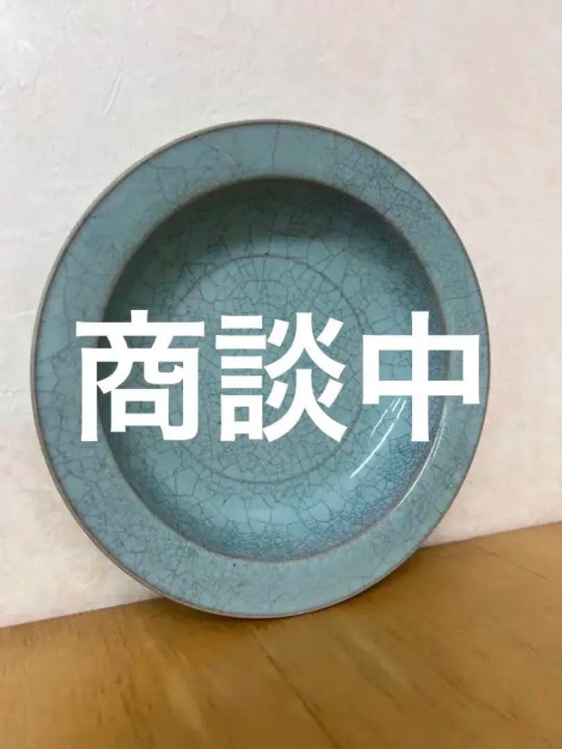 中国宋元官汝窯のお皿　唐物　古美術品　江戸アンティーク骨董コレクション青磁