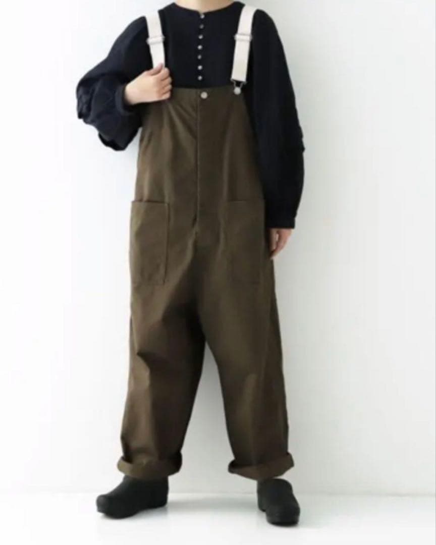 ネストローブ　コットンツイルデッキサロペット