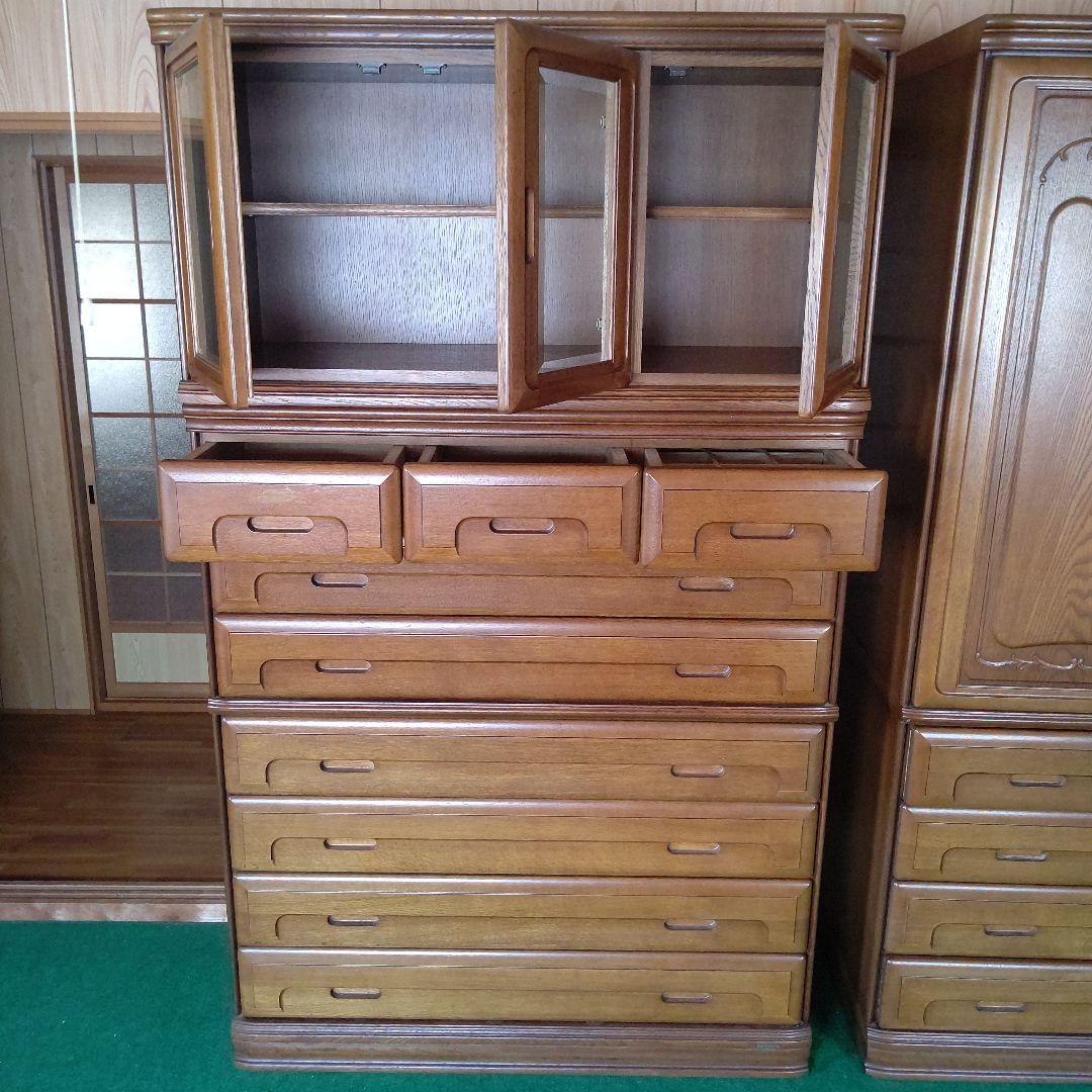府中 桐製家具 収納チェスト 開き収納セット
