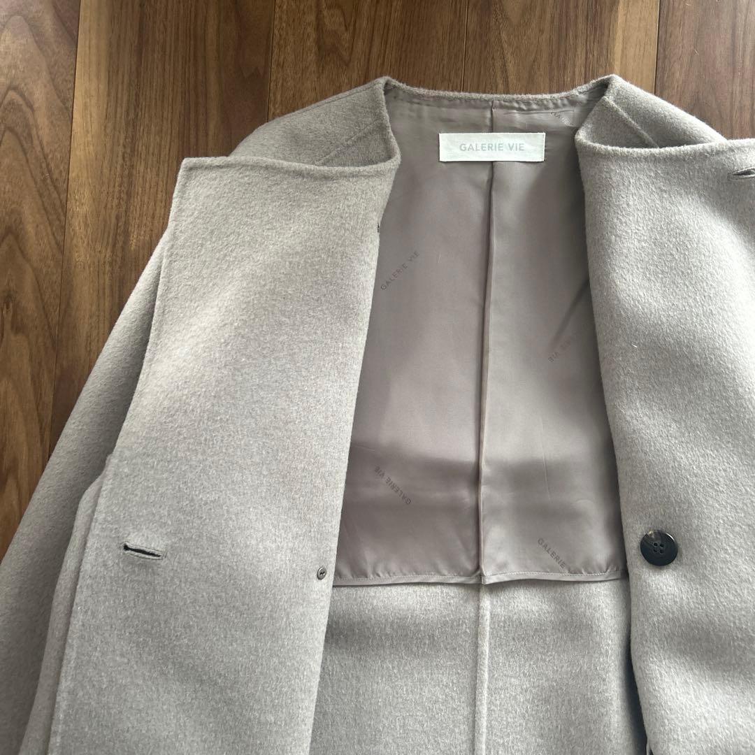 定価94600円【GALERIE VIE 】ウールコート　グレー　ロングコート