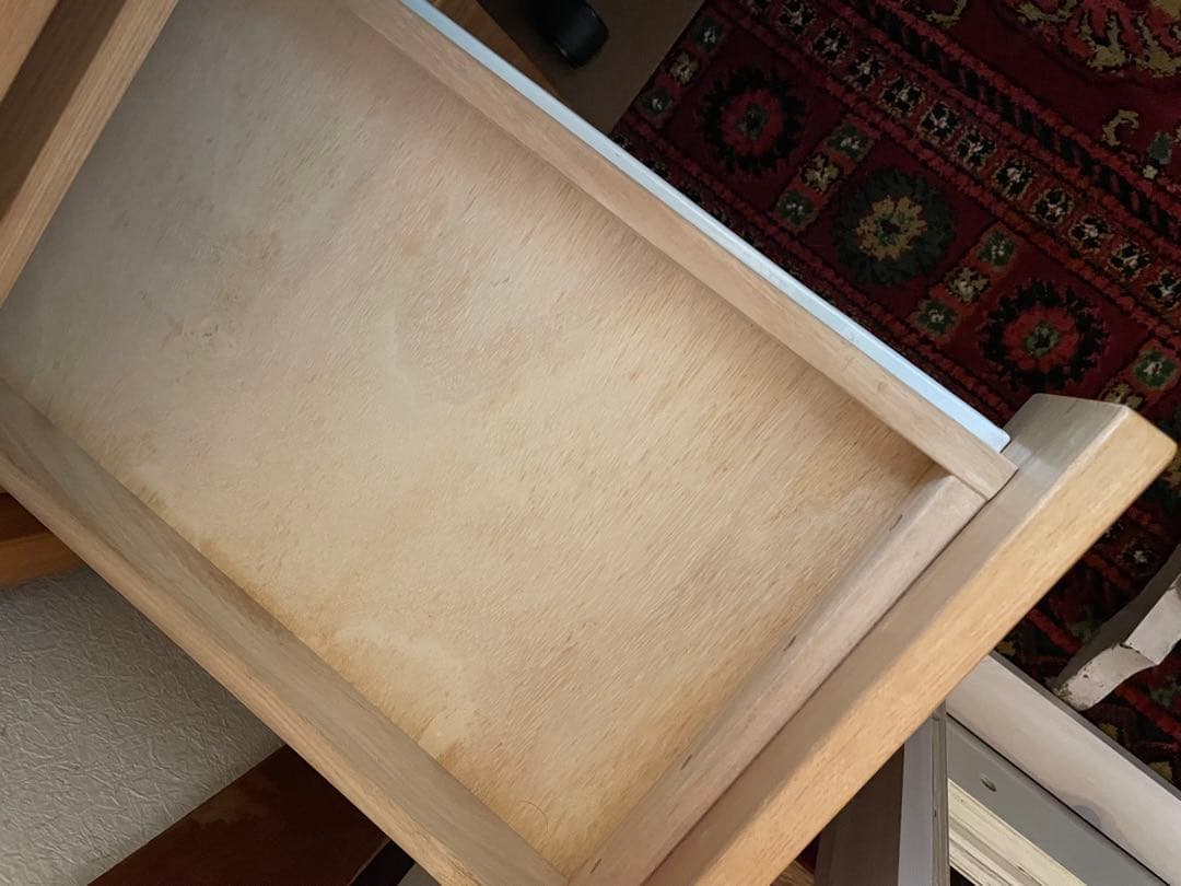 【廃盤】無印良品MUJI 学習机　セット キャビネット　キャスター付き　タモ材