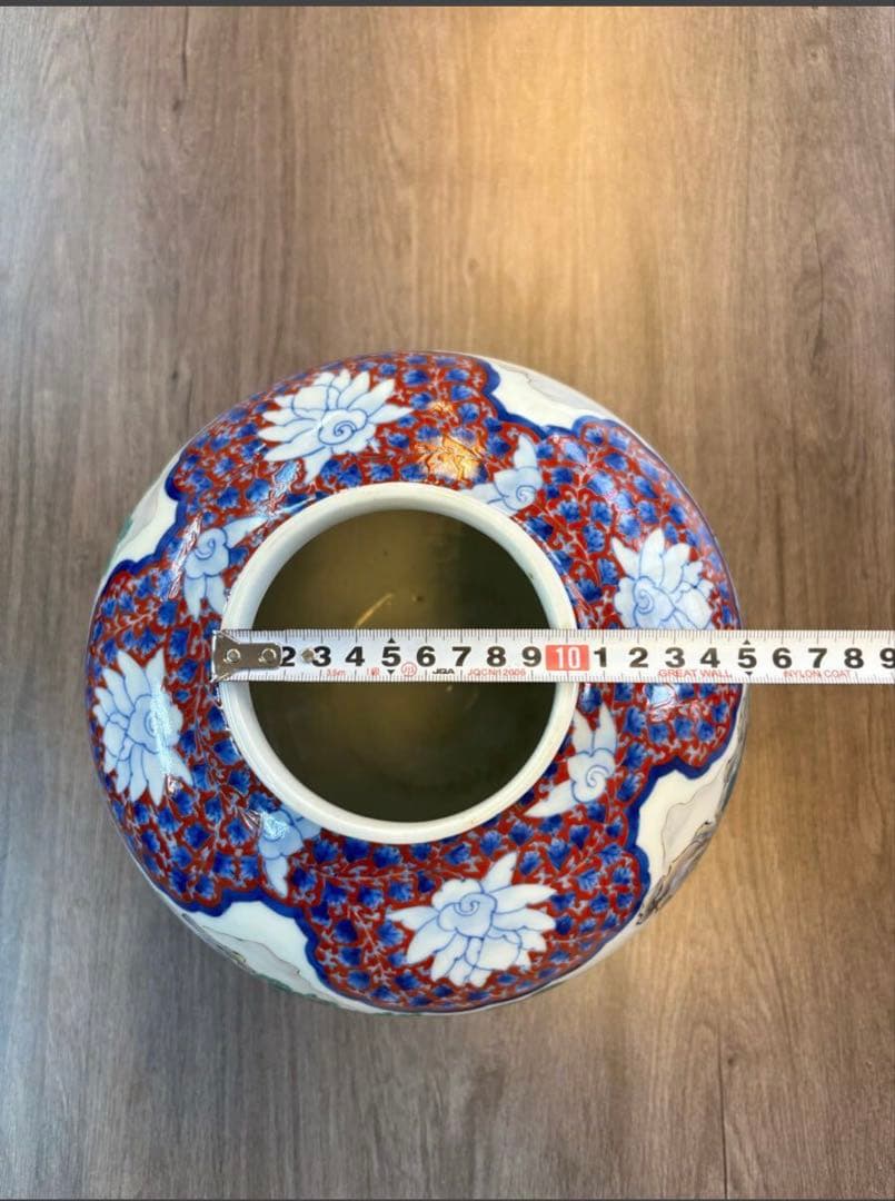 晩香窯「庄村健吉」造色絵花生　明治時代 花瓶 花入