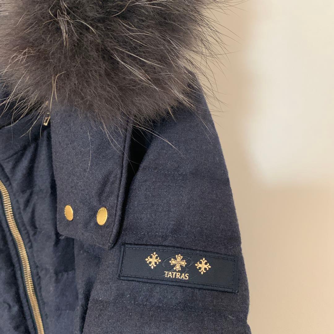 タトラスPRIMULA ダウン コート Rライン ネイビー ファー　M