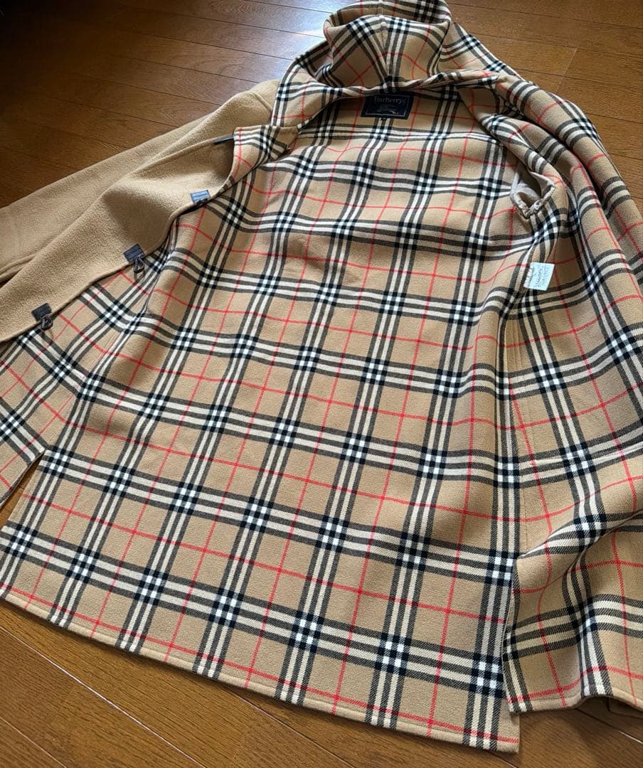 バーバリーズ ロングダッフルコート カシミヤ ダブルフェイス ノバチェック 38