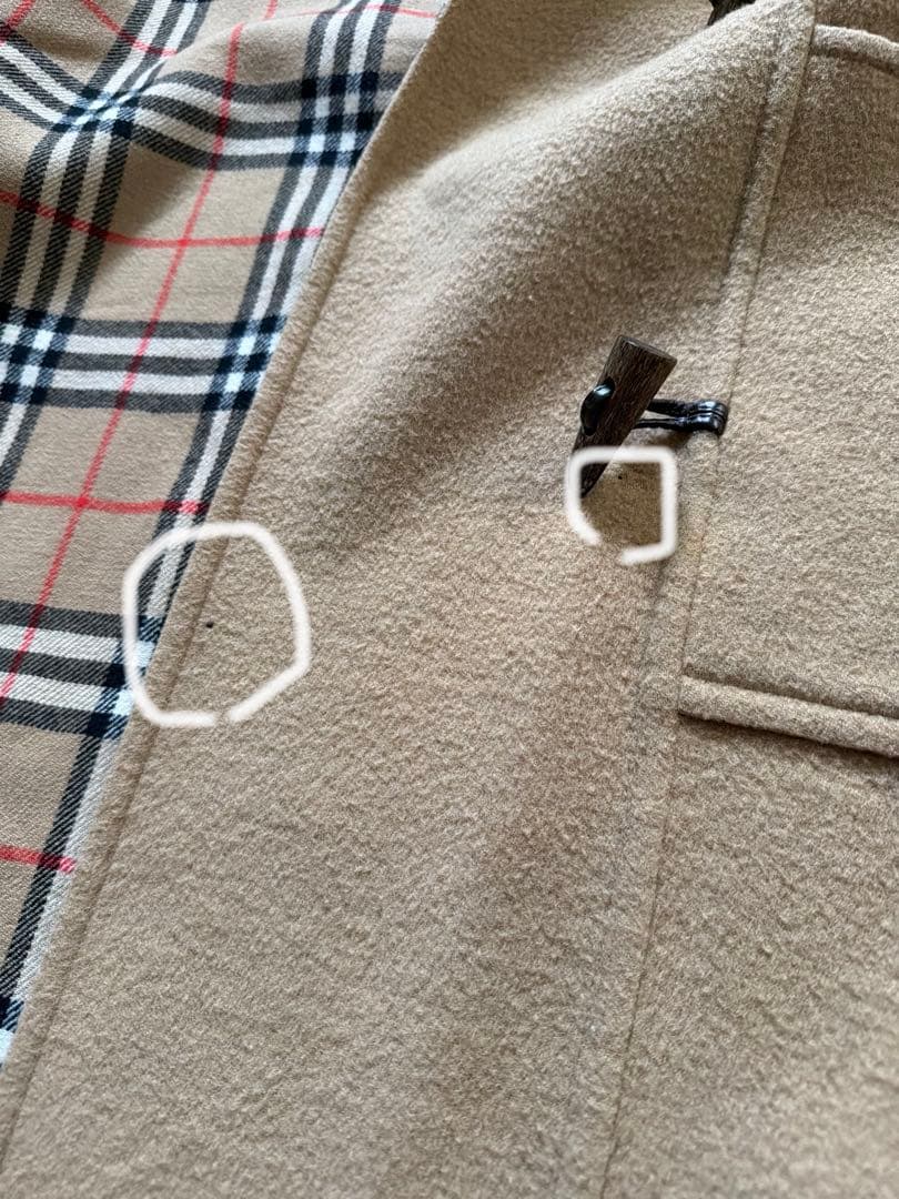 バーバリーズ ロングダッフルコート カシミヤ ダブルフェイス ノバチェック 38
