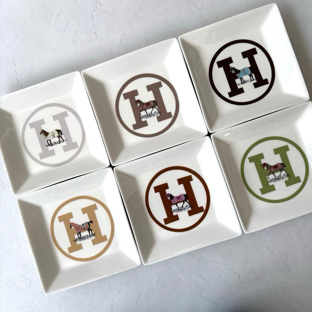 【新品/未使用】ポーセラーツ/H馬柄プレート６点セット