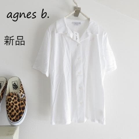 新品 agnes b. アニエスベー　開襟シャツ　ボタンシャツ　Tシャツ地
