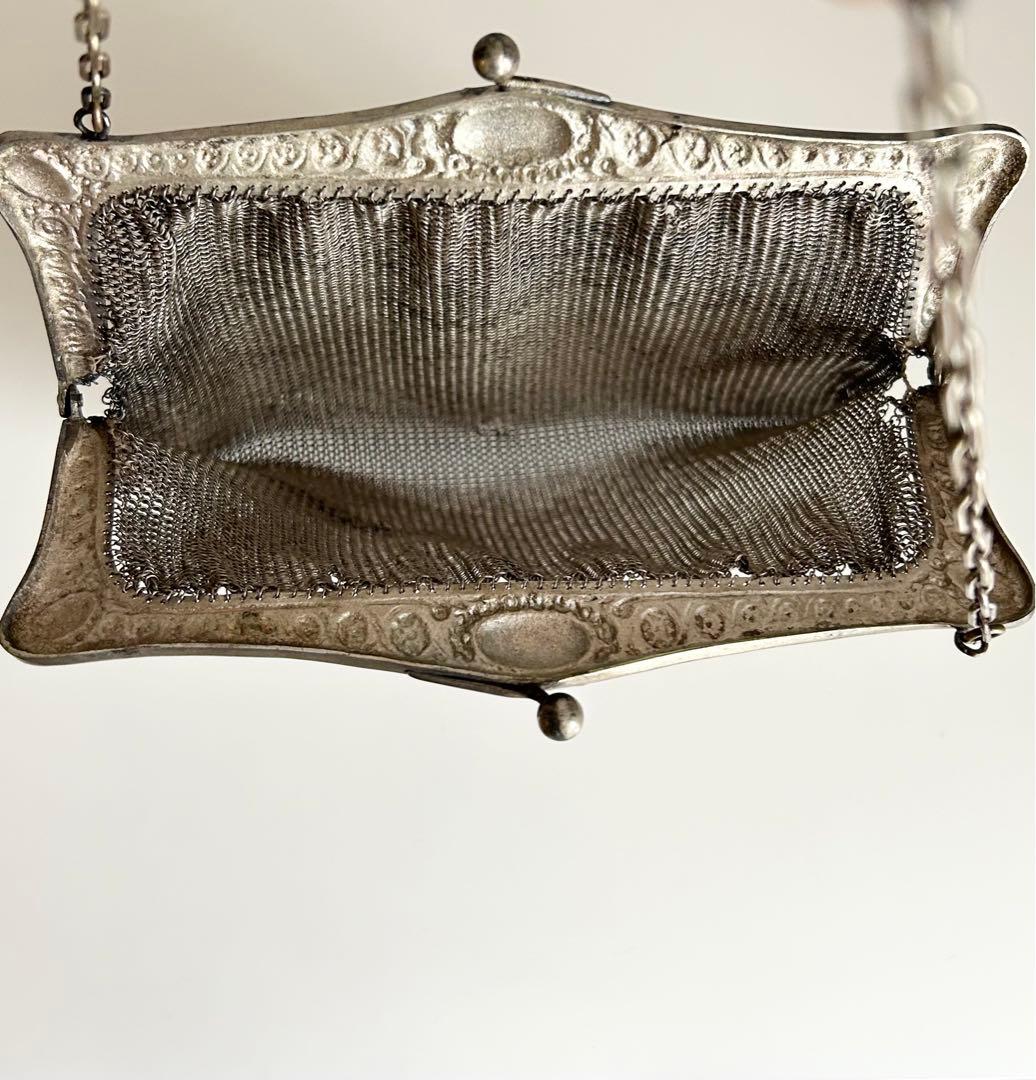 フランス買付け　アンティーク　シルバー　メッシュバッグ