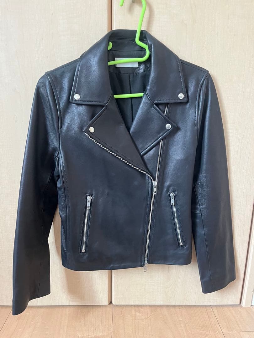 ブラック レザー ライダースジャケット