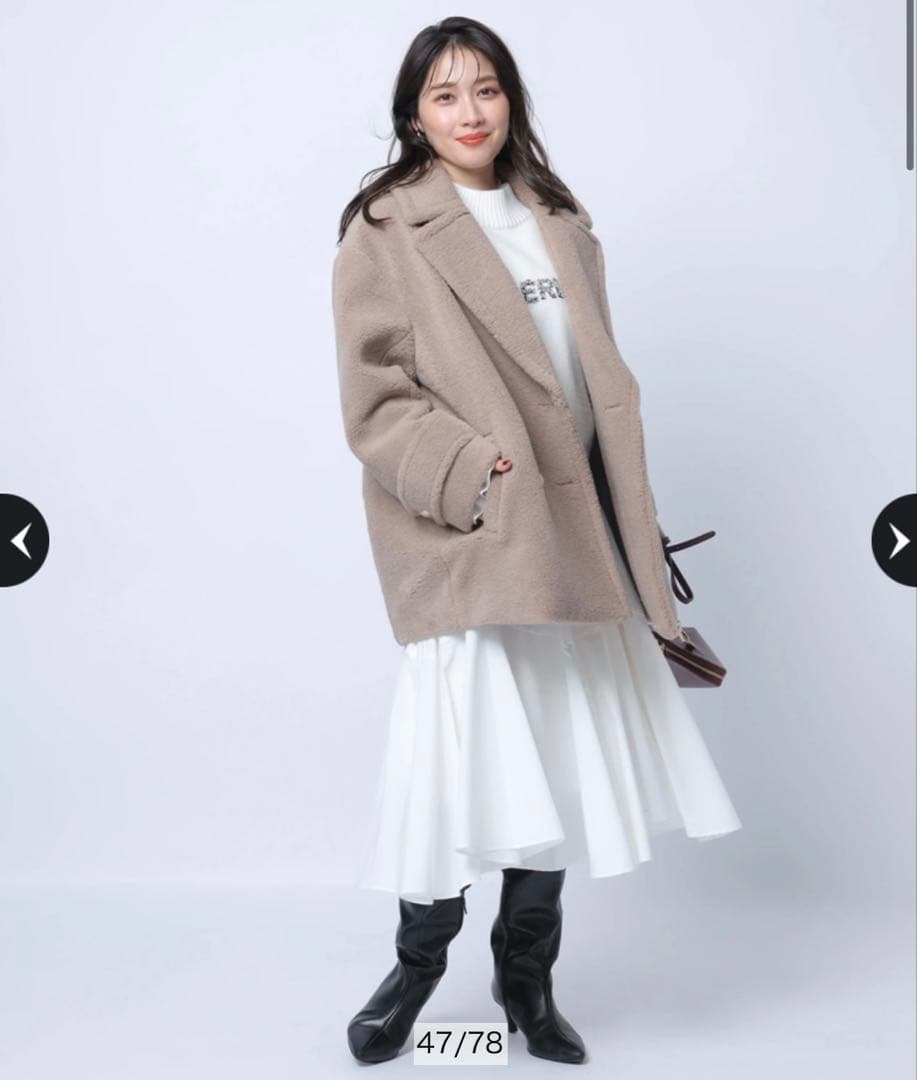 アプワイザーリッシェ レイヤードビジューロゴニット M 白