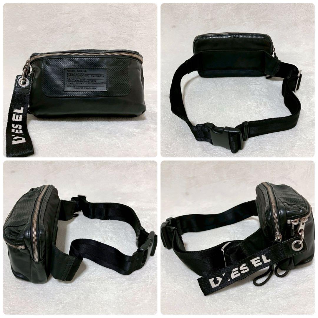 希少 DIESEL ディーゼル レザー ボディバッグ ロゴ 斜掛け クロスボディ