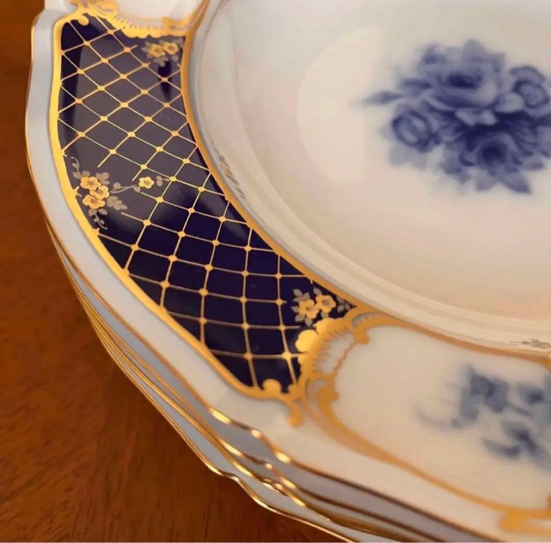 【希少品】大倉陶園★ブルーインペリアルプレミア★深皿　4枚