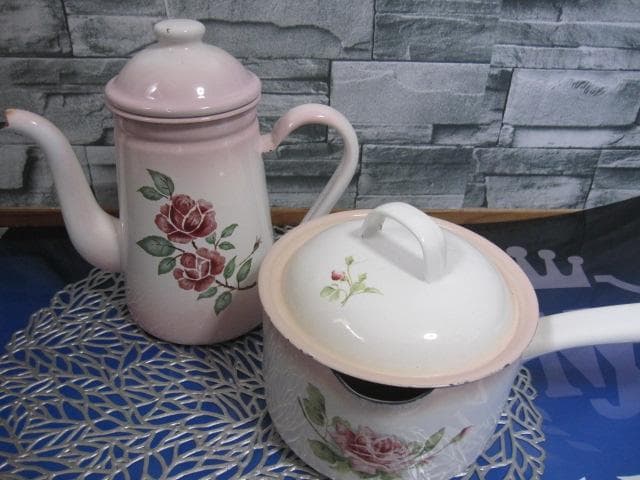 イマン 薔薇 ポット＆ 片手鍋　2点まとめ売り imane