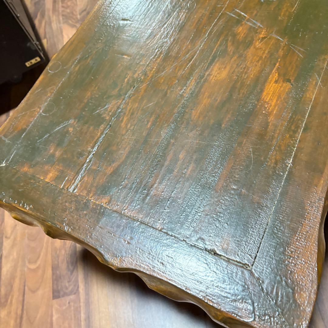 ベンチ　　ローテーブル自作　欅？　古材