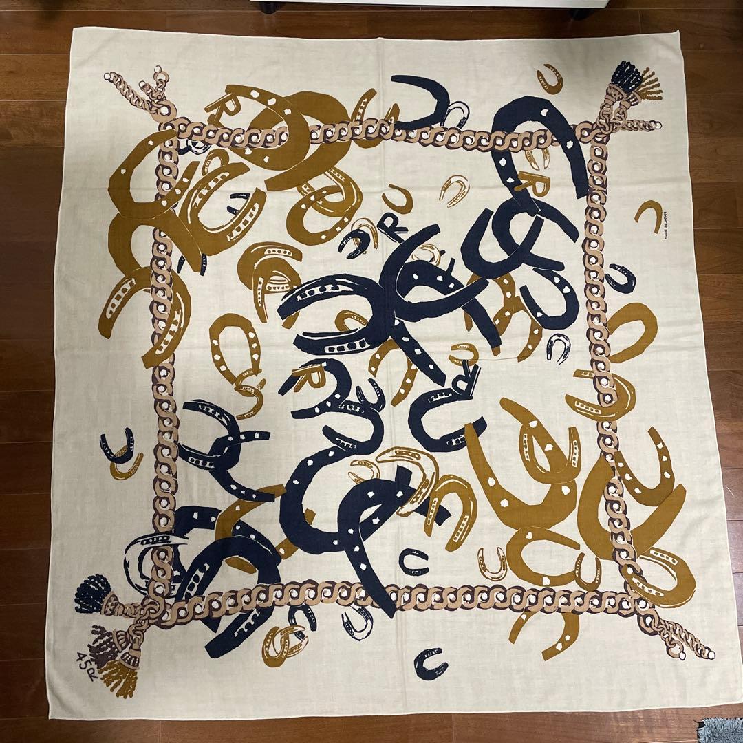 kazz　希少】45R ウール 大判ストール ショール 130×130