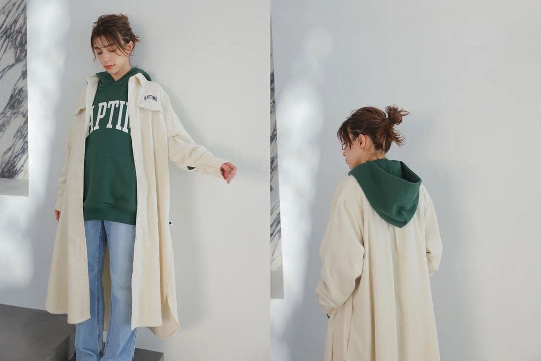 naptime コーデュロイ シャツワンピース ピンク Mサイズ