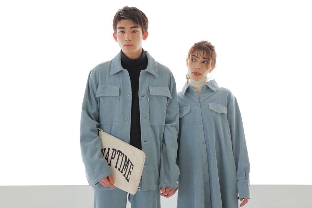 naptime コーデュロイ シャツワンピース ピンク Mサイズ