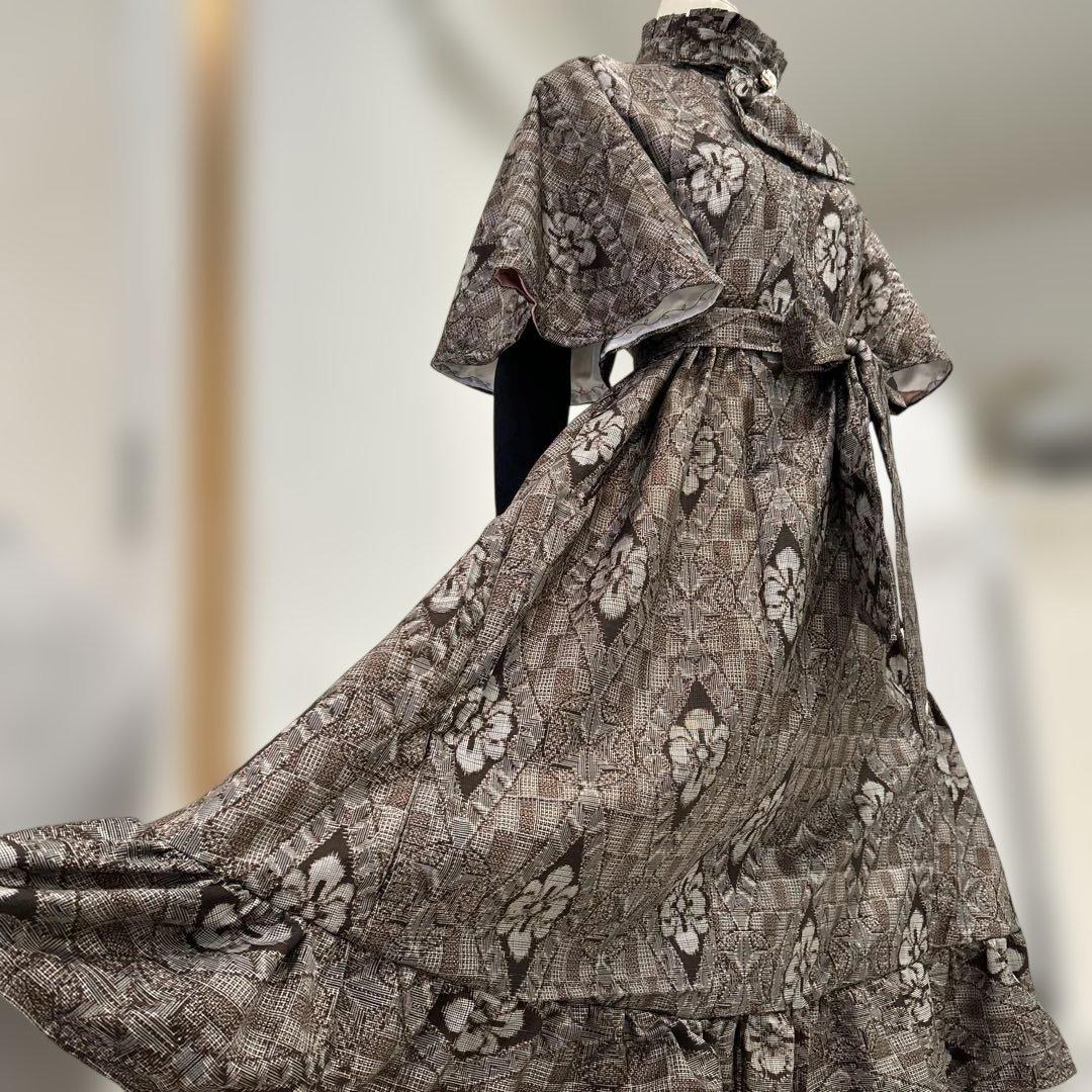 大島紬　着物リメイクワンピース