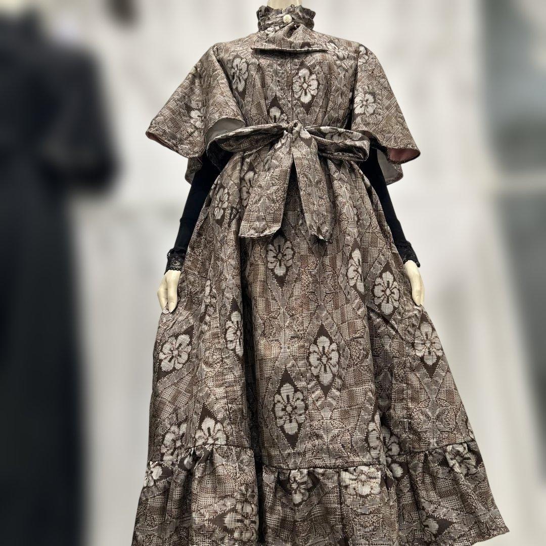 大島紬　着物リメイクワンピース