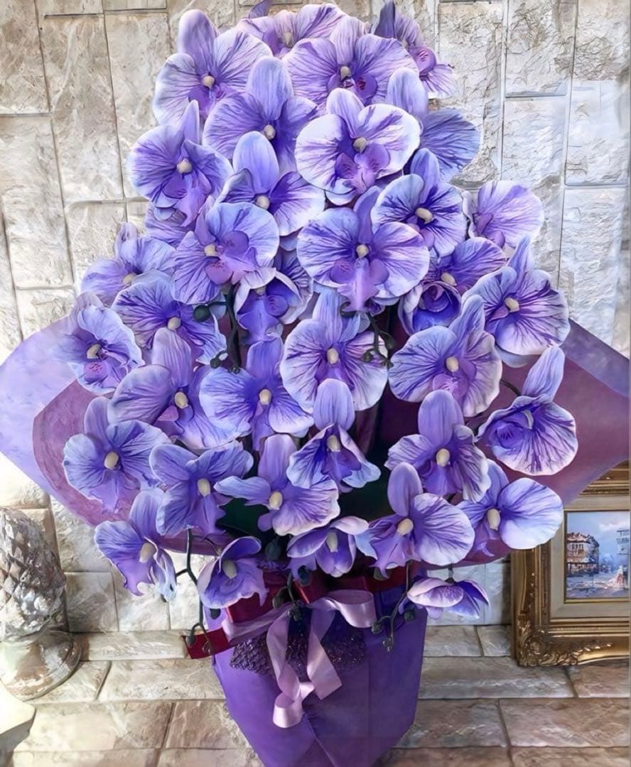 光触媒　人工観葉植物　ウォールグリーン　胡蝶蘭pu５本7645