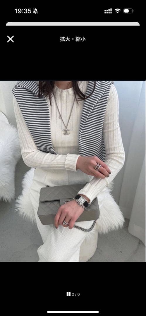 カシミヤリブ編み長袖ニット yonfa