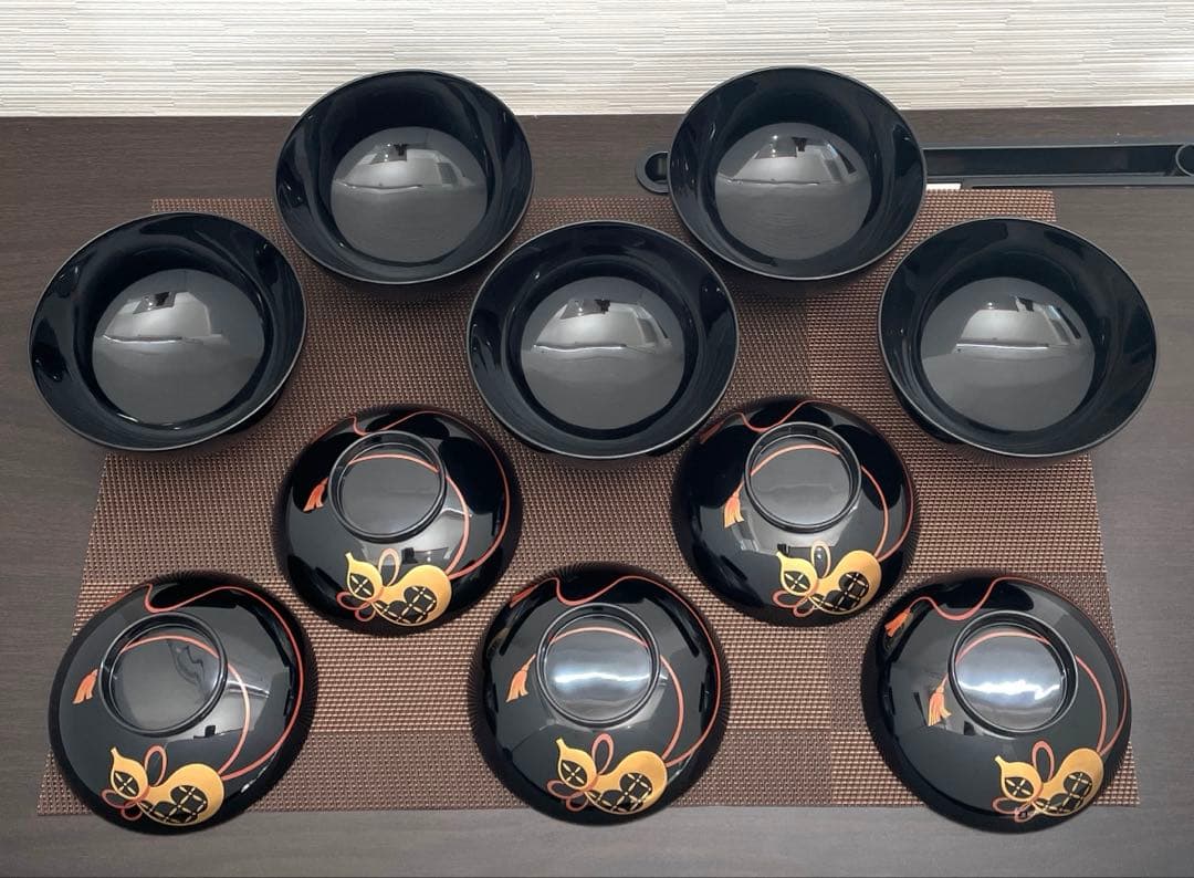 未使用　象彦　京漆器　吸物椀　5客 木箱入り