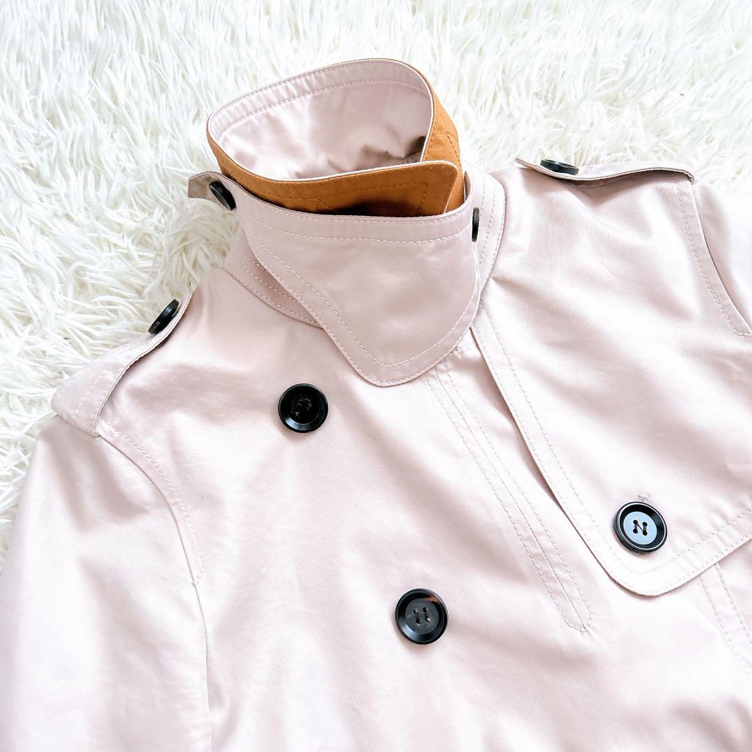 COACH トレンチコート　ロング　シグネチャ　ベルト　ピンク　F34025 S