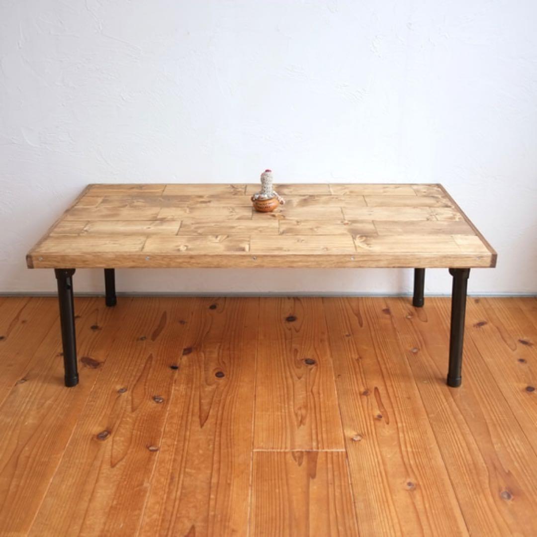 1/28まで！インダストリアル！無垢材の折りたたみテーブル【ハンドメイド家具】