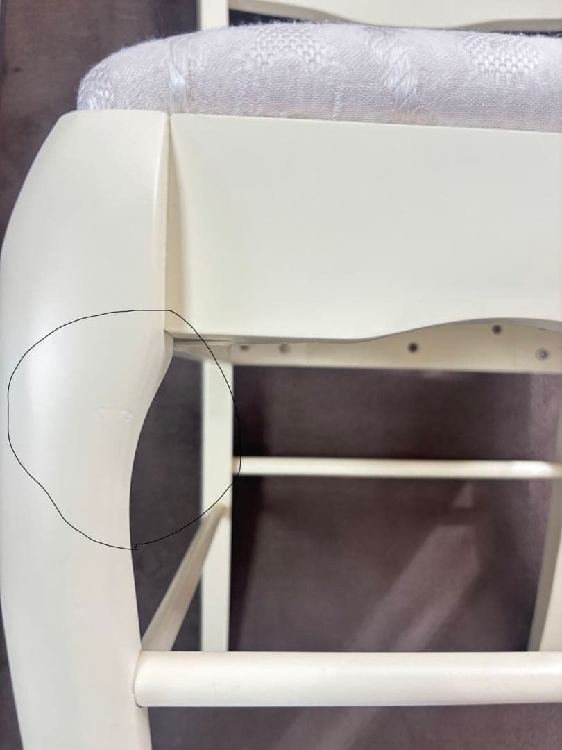 【デスク＆チェアセット】※大阪府箕面市　猫脚 姫系 ネイル サロン　ホワイト 白