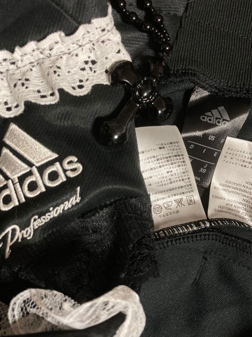 激レアadidas再構築白レースジップトラックy2kフェアリーグランジロック古着