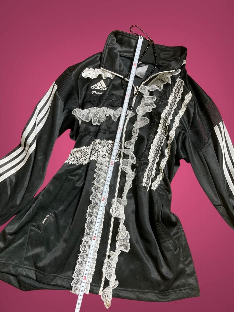 激レアadidas再構築白レースジップトラックy2kフェアリーグランジロック古着