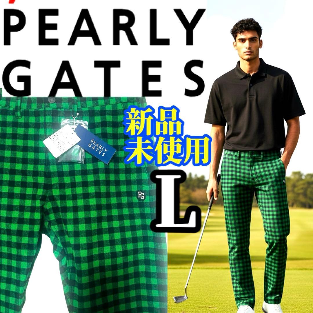 新品未使用✨PEARLY GATES 6 ゴルフパンツ 総柄 チェック 緑 黒