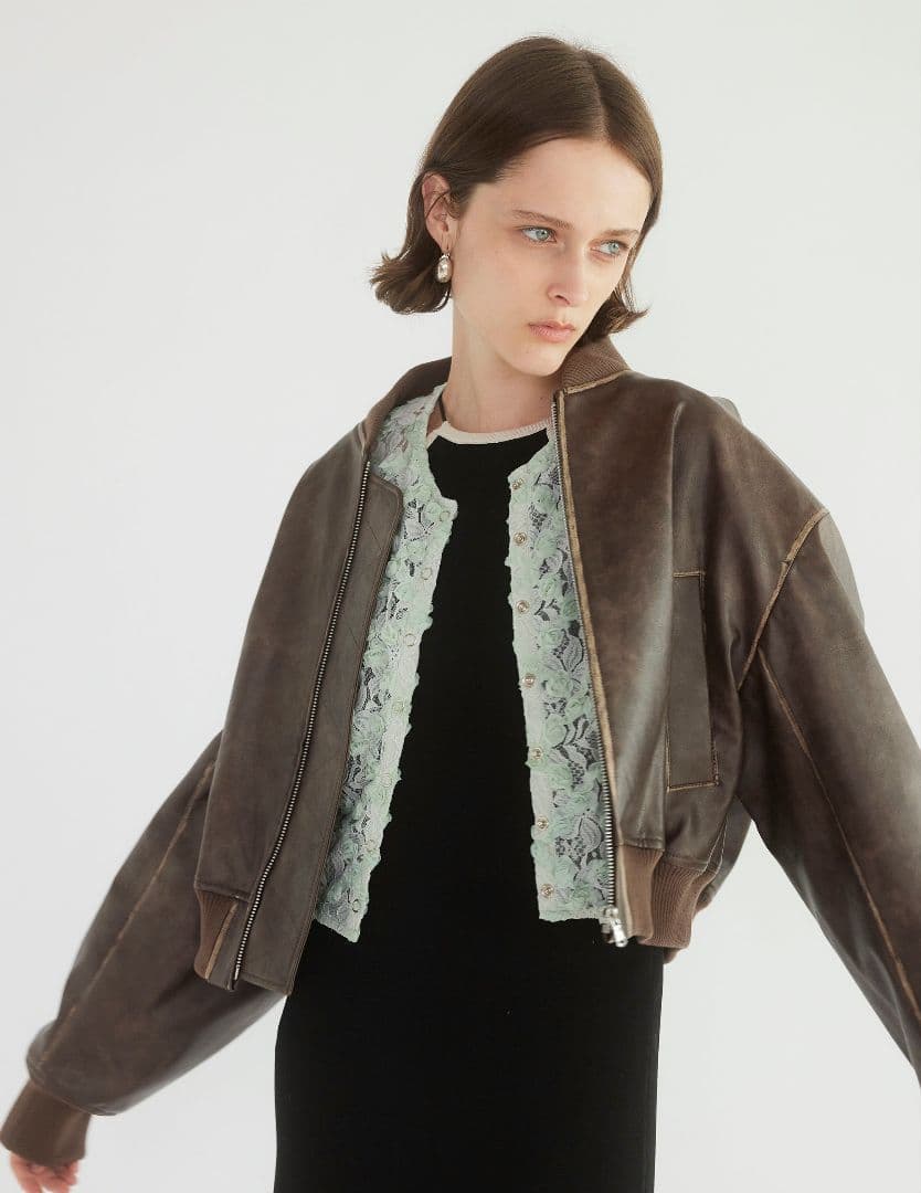 Sea Room Lynn シールムリン ヴィンテージエコ レザーブルゾン