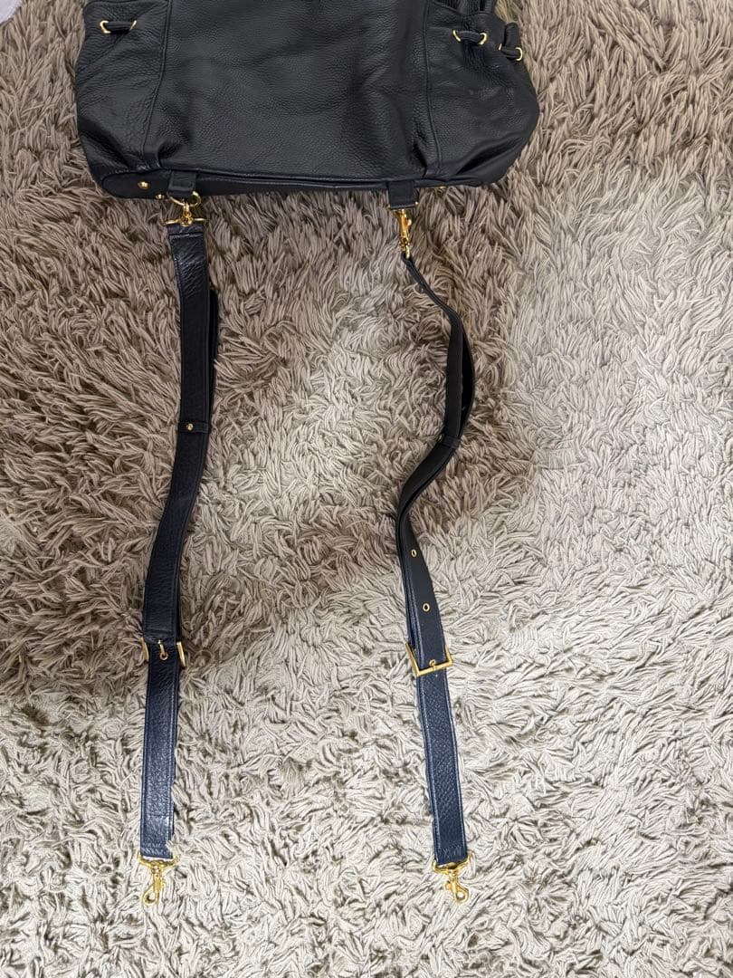 ATAO ネイビー レザー リュック