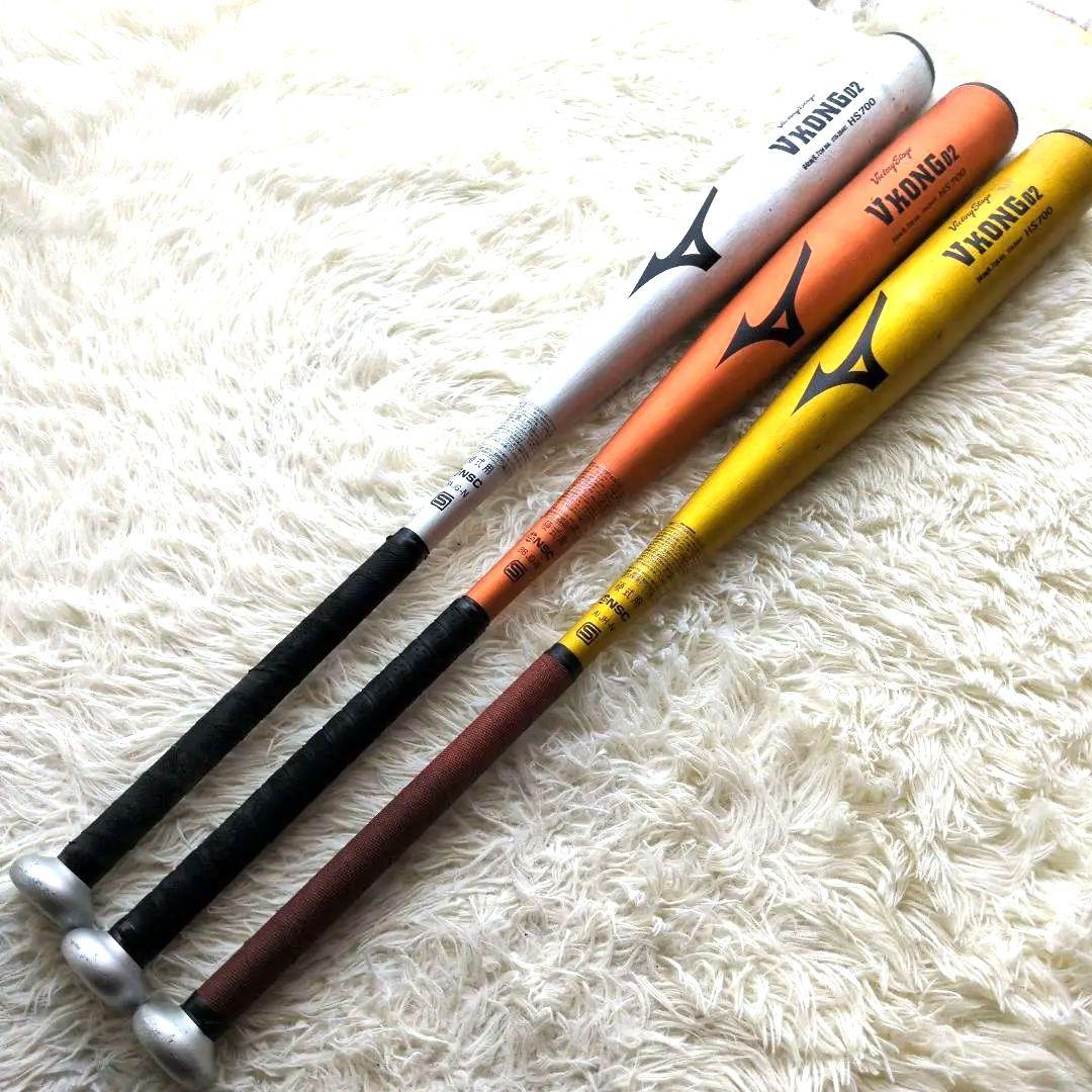 Vkong02／ブイコング／ブイコン 野球 金属 硬式バット 3本セット