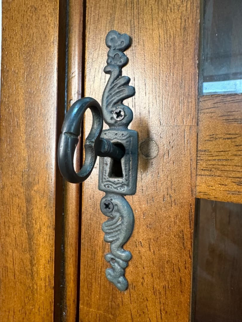 アンティーク風 ガラスキャビネット H170cm 本棚