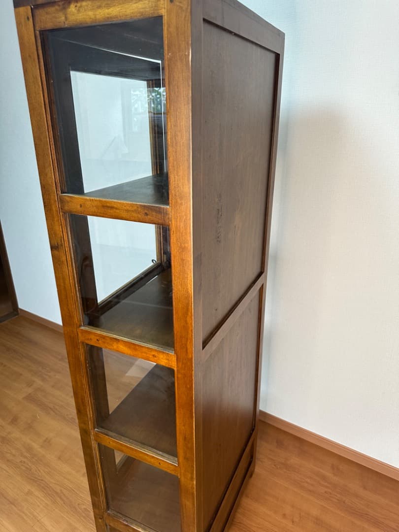 アンティーク風 ガラスキャビネット H170cm 本棚